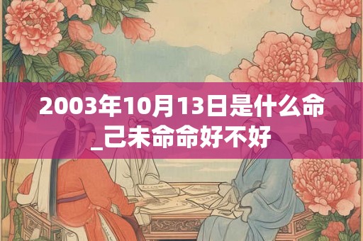 2003年10月13日是什么命_己未命命好不好