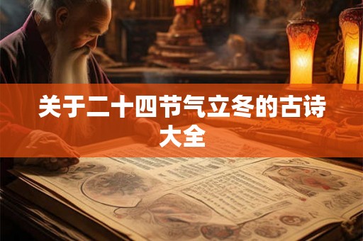 关于二十四节气立冬的古诗大全