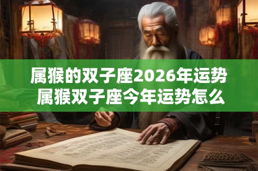 属猴的双子座2026年运势 属猴双子座今年运势怎么样