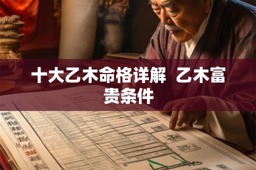 十大乙木命格详解  乙木富贵条件