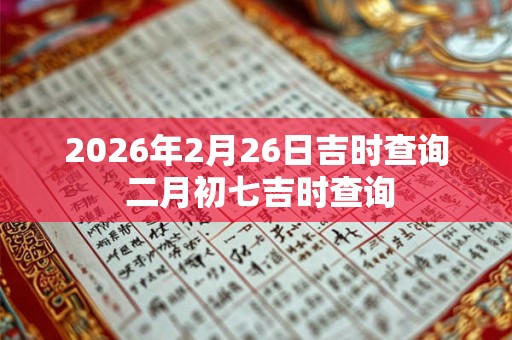 2026年2月26日吉时查询 二月初七吉时查询 2026年2月26日吉时查询 二月初七吉时查询