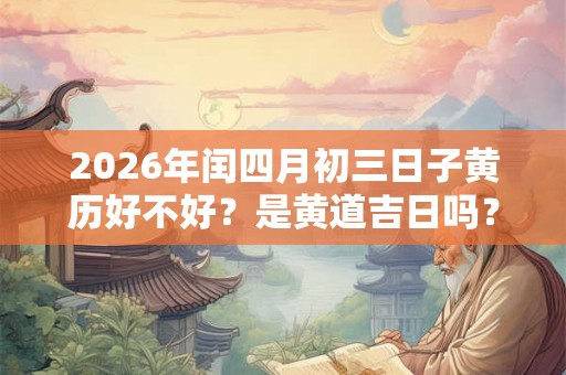 2026年闰四月初三日子黄历好不好？是黄道吉日吗？