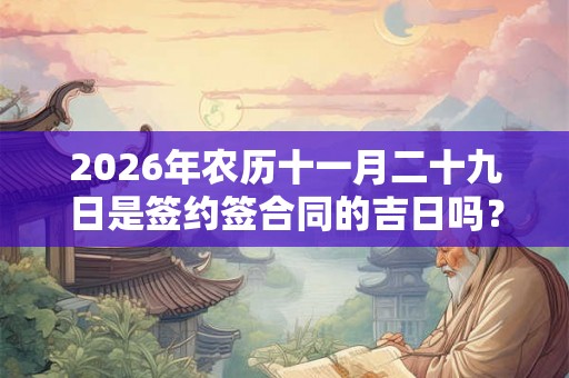 2026年农历十一月二十九日是签约签合同的吉日吗？