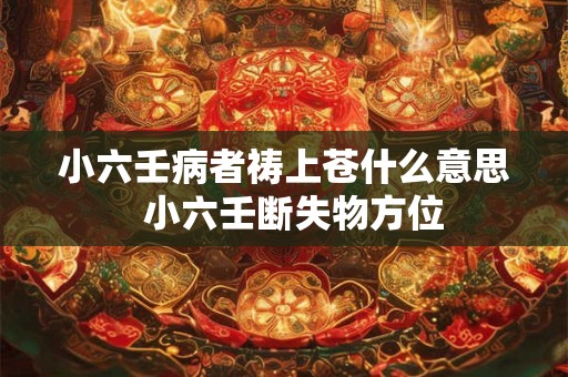 小六壬病者祷上苍什么意思  小六壬断失物方位