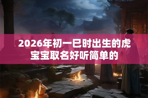 2026年初一巳时出生的虎宝宝取名好听简单的