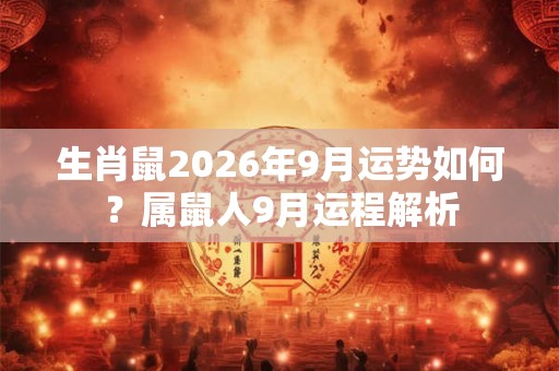 生肖鼠2026年9月运势如何？属鼠人9月运程解析