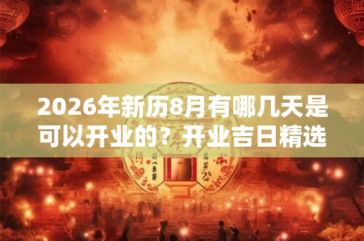 2026年新历8月有哪几天是可以开业的?开业吉日精选 2026年新历8月有哪几天是可以开业的?开业吉日精选