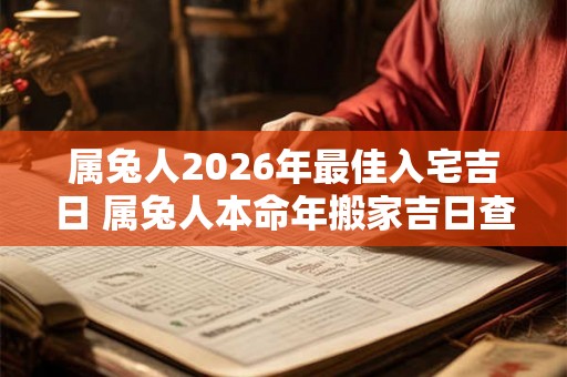 属兔人2026年最佳入宅吉日 属兔人本命年搬家吉日查询