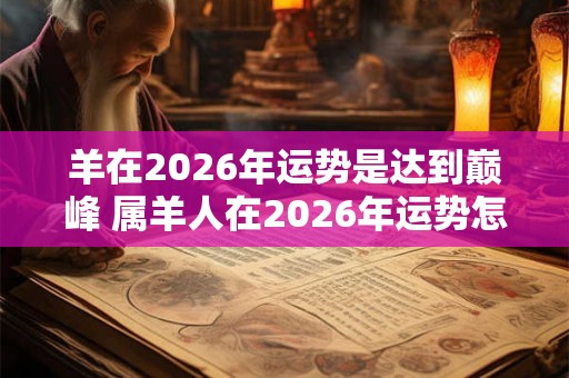 羊在2026年运势是达到巅峰 属羊人在2026年运势怎么样