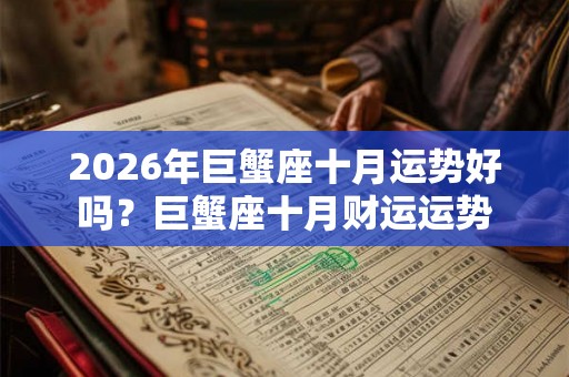 2026年巨蟹座十月运势好吗？巨蟹座十月财运运势
