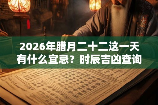 2026年腊月二十二这一天有什么宜忌？时辰吉凶查询