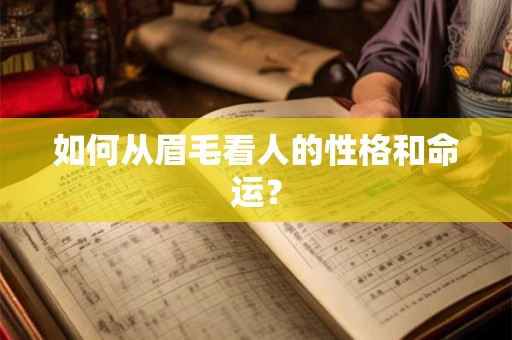 如何从眉毛看人的性格和命运？