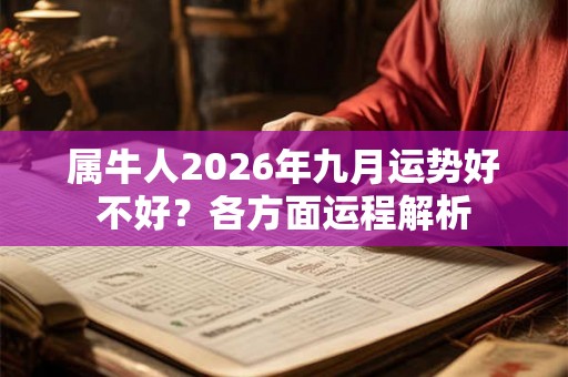 属牛人2026年九月运势好不好？各方面运程解析