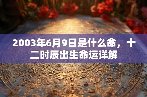 2003年6月9日是什么命，十二时辰出生命运详解