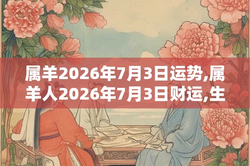 属羊2026年7月3日运势,属羊人2026年7月3日财运,生肖羊2026年7月3日运势