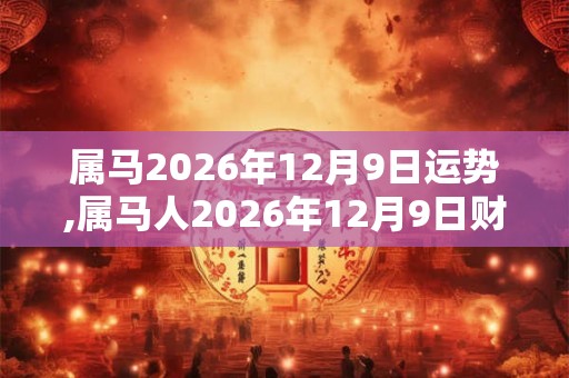 属马2026年12月9日运势,属马人2026年12月9日财运,生肖马2026年12月9日运势 属马2026年12月9日运势,属马人2026年12月9日财运,生肖马2026年12月9日运势
