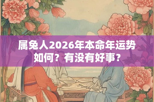 属兔人2026年本命年运势如何？有没有好事？