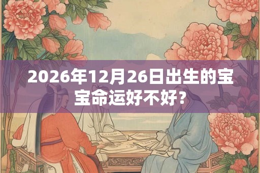 2026年12月26日出生的宝宝命运好不好？