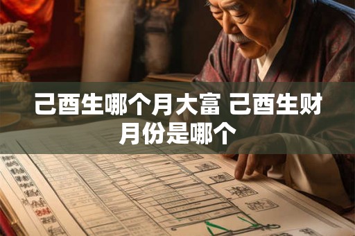 己酉生哪个月大富 己酉生财月份是哪个