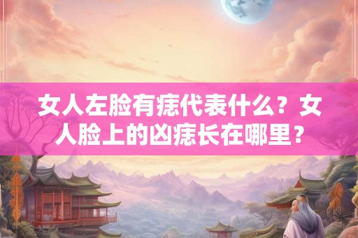 女人左脸有痣代表什么？女人脸上的凶痣长在哪里？