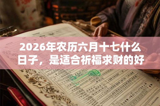 2026年农历六月十七什么日子，是适合祈福求财的好日子吗？