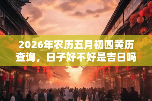 2026年农历五月初四黄历查询，日子好不好是吉日吗？