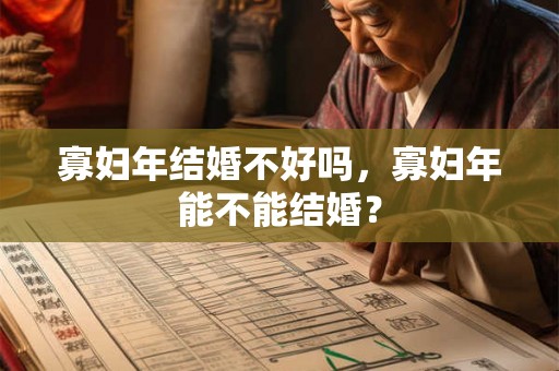 寡妇年结婚不好吗，寡妇年能不能结婚？