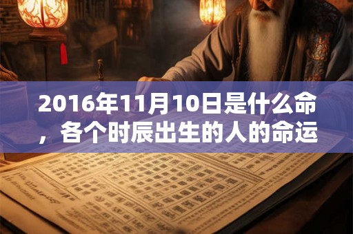 2016年11月10日是什么命，各个时辰出生的人的命运