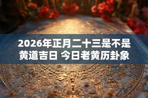 2026年正月二十三是不是黄道吉日 今日老黄历卦象