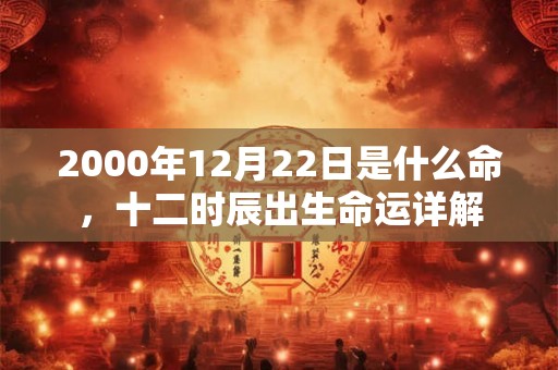 2000年12月22日是什么命，十二时辰出生命运详解