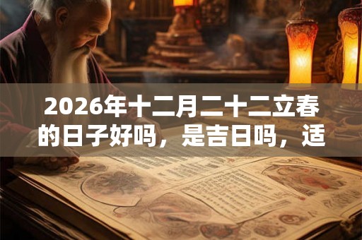 2026年十二月二十二立春的日子好吗，是吉日吗，适合签约吗？