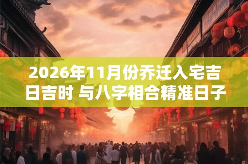 2026年11月份乔迁入宅吉日吉时 与八字相合精准日子