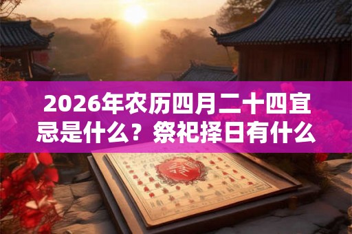 2026年农历四月二十四宜忌是什么？祭祀择日有什么宜忌？
