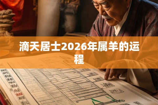 滴天居士2026年属羊的运程 滴天居士2026年属羊的运程