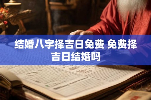 结婚八字择吉日免费 免费择吉日结婚吗 结婚八字择吉日免费 免费择吉日结婚吗