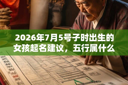 2026年7月5号子时出生的女孩起名建议，五行属什么