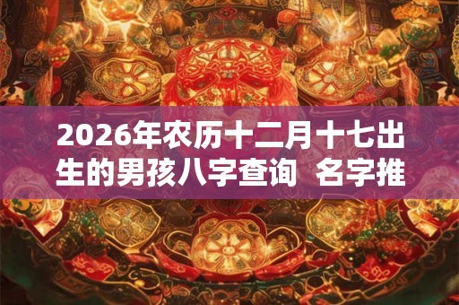 2026年农历十二月十七出生的男孩八字查询  名字推荐