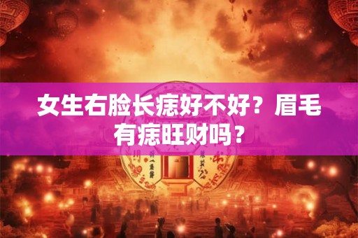 女生右脸长痣好不好？眉毛有痣旺财吗？
