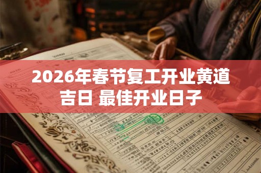 2026年春节复工开业黄道吉日 最佳开业日子
