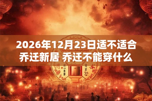 2026年12月23日适不适合乔迁新居 乔迁不能穿什么颜色