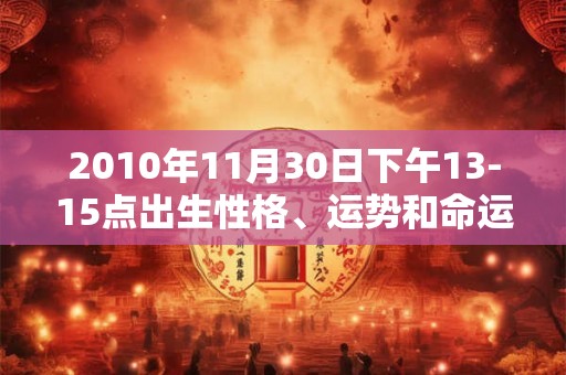 2010年11月30日下午13-15点出生性格、运势和命运