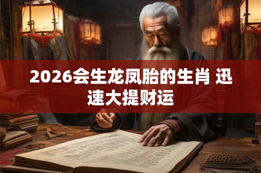 2026会生龙凤胎的生肖 迅速大提财运