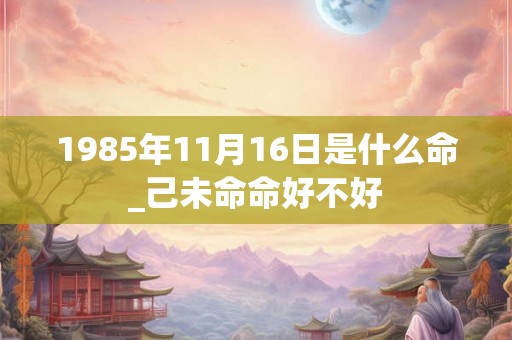 1985年11月16日是什么命_己未命命好不好