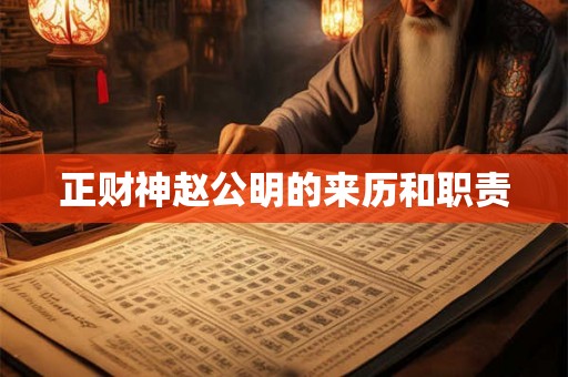 正财神赵公明的来历和职责 正财神赵公明的来历和职责