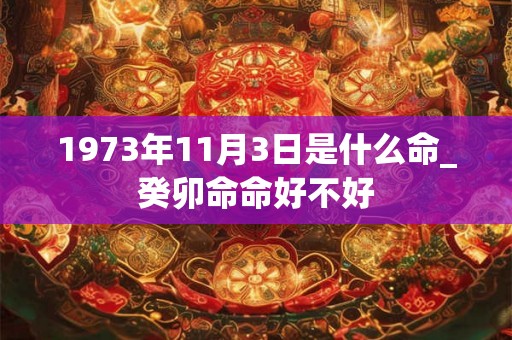 1973年11月3日是什么命_癸卯命命好不好