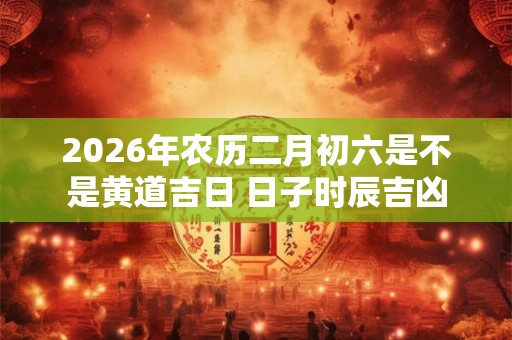2026年农历二月初六是不是黄道吉日 日子时辰吉凶