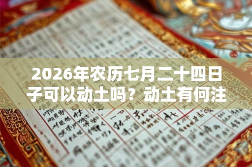 2026年农历七月二十四日子可以动土吗？动土有何注意事项？