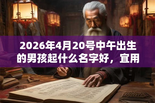 2026年4月20号中午出生的男孩起什么名字好，宜用哪些名字呢？