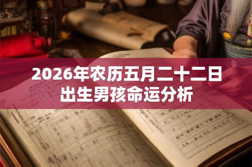 2026年农历五月二十二日出生男孩命运分析