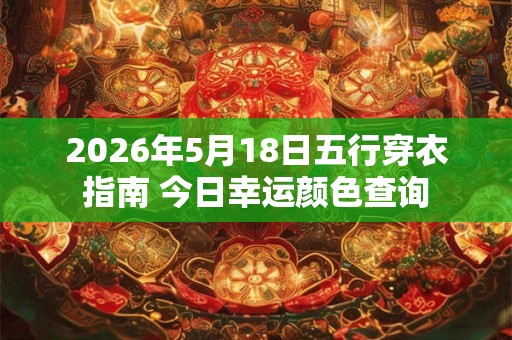 2026年5月18日五行穿衣指南 今日幸运颜色查询 2026年5月18日五行穿衣指南 今日幸运颜色查询